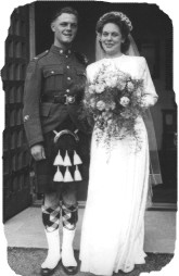 CSM Lyster and his English wife, Eswyn, on the day of their wedding 21 August 1943. Photo courtesy Eswyn Lyster